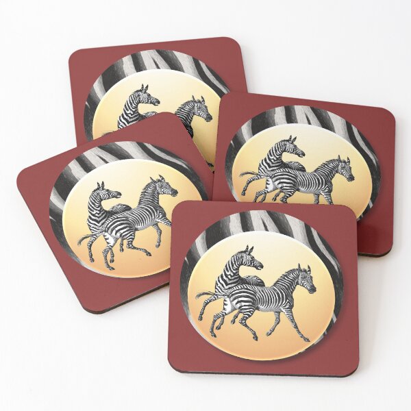 Item preview, Vintage Zebra Pair Against Stylized Sun and Faux Zebra Fur designed and sold by SeaChangeDesign.