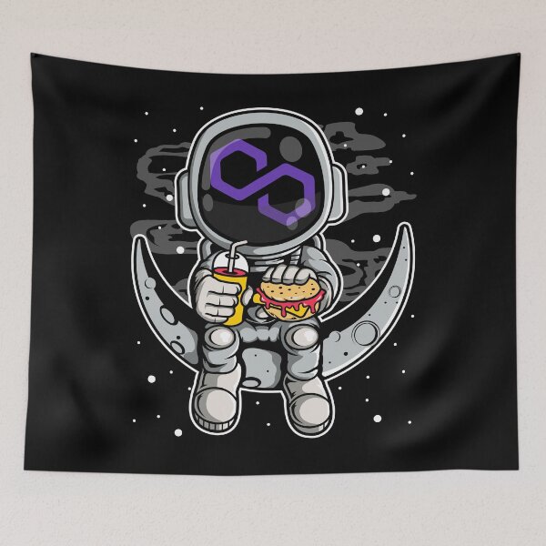 Item preview, Astronaut Fastfood Polygon Matic Coin To The Moon Crypto Token Blockchain Cryptocurrency Wallet designed and sold by JaxonBrown.