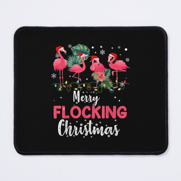 Item preview, merry Flocking Christmas Flamingo Noel Hats Dancing On Snow Merry Flocking Christmas designed and sold by wi trendshop.