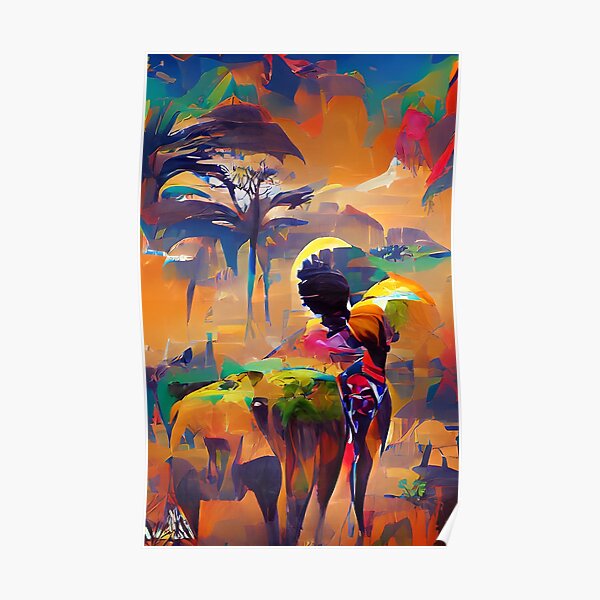 Africa, Artificial Intelligence, Art, AI Generated Poster