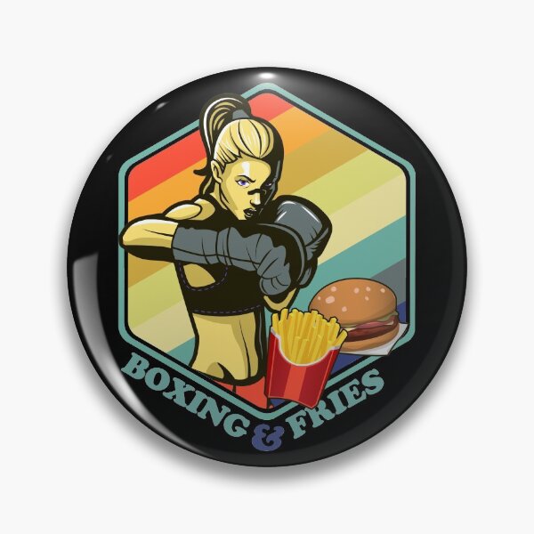 Item preview, Boxing Girl Fastfood Burger Fries Lady Boxer designed and sold by TheAplus.