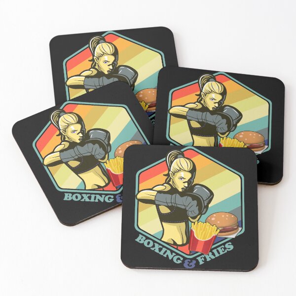 Item preview, Boxing Girl Fastfood Burger Fries Lady Boxer designed and sold by TheAplus.