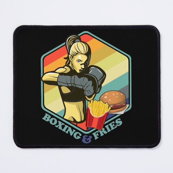 Item preview, Boxing Girl Fastfood Burger Fries Lady Boxer designed and sold by TheAplus.