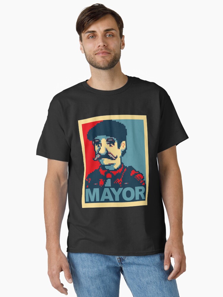 Thumbnail 1 of 7, Classic T-Shirt, Lewis For Mayor - Stardew Valley inspired campaign designed and sold by boozyprintz.