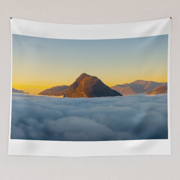 Item preview, Mountain Peak San Salvatore Above Cloudscape with Sunlight and Clear Sky designed and sold by Mats Silvan.