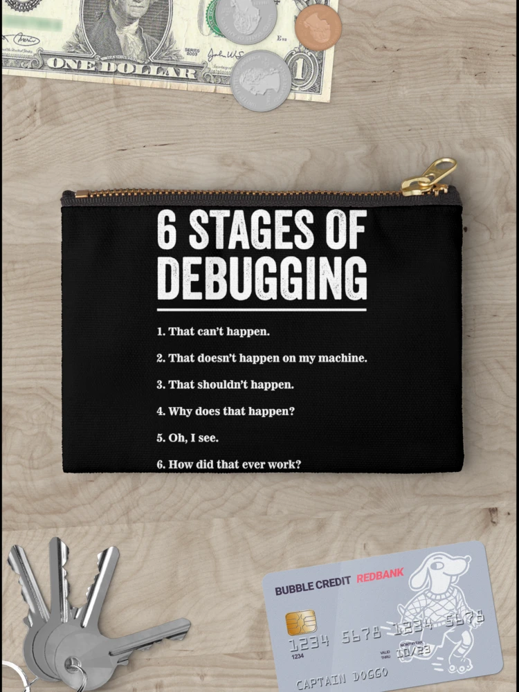 Thumbnail 3 of 4, Zipper Pouch, Retro Debugging Bug Coding Computer Programmer designed and sold by LPDankdesign.