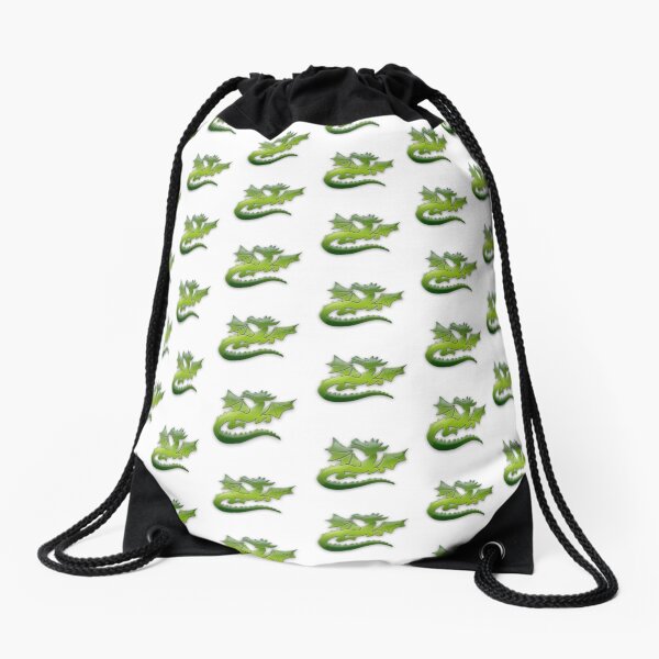 Green flying Dragons Drawstring Bag