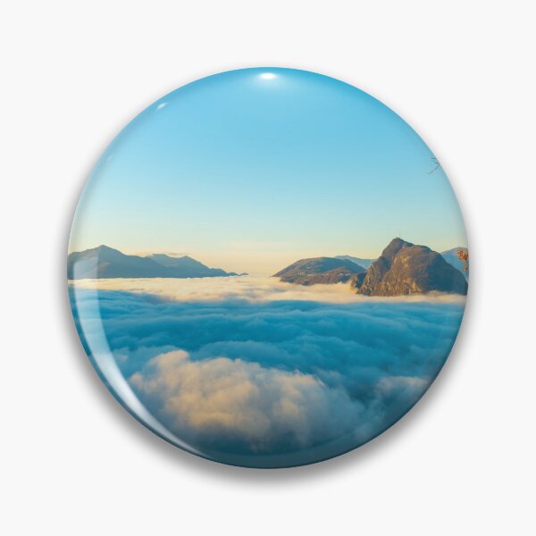 Item preview, Mountain Peak San Salvatore Above Cloudscape with a Autumn Tree and Sunlight with Clear Sky designed and sold by Mats Silvan.