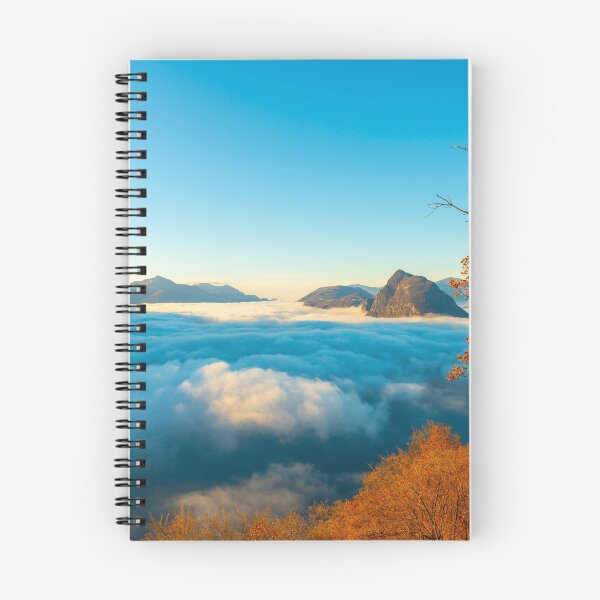 Item preview, Mountain Peak San Salvatore Above Cloudscape with a Autumn Tree and Sunlight with Clear Sky designed and sold by Mats Silvan.