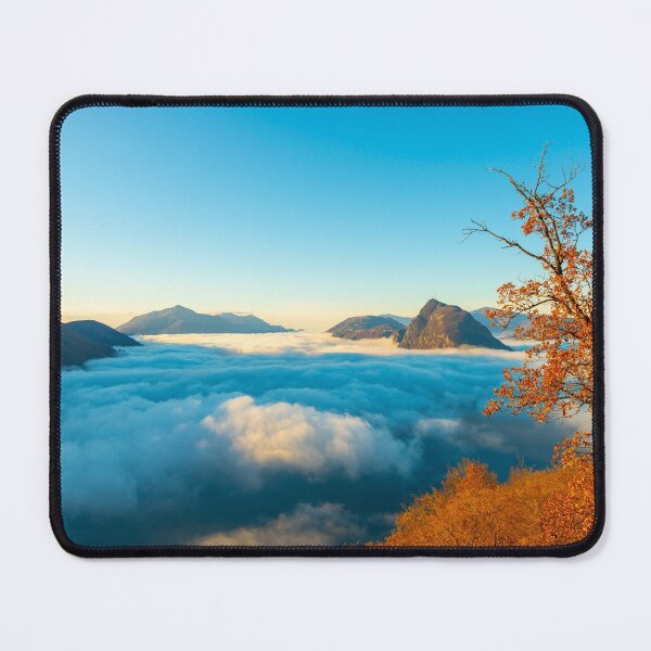 Item preview, Mountain Peak San Salvatore Above Cloudscape with a Autumn Tree and Sunlight with Clear Sky designed and sold by Mats Silvan.