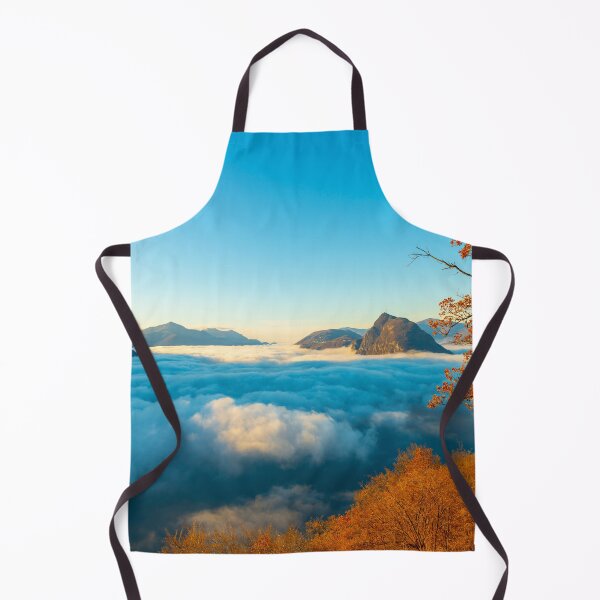 Item preview, Mountain Peak San Salvatore Above Cloudscape with a Autumn Tree and Sunlight with Clear Sky designed and sold by Mats Silvan.