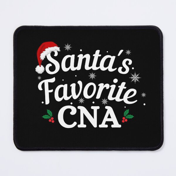 Item preview, Santas Favorite CNA (white text) - Nurse Christmas - Merry Christmas with Santa Hat designed and sold by CaitU.