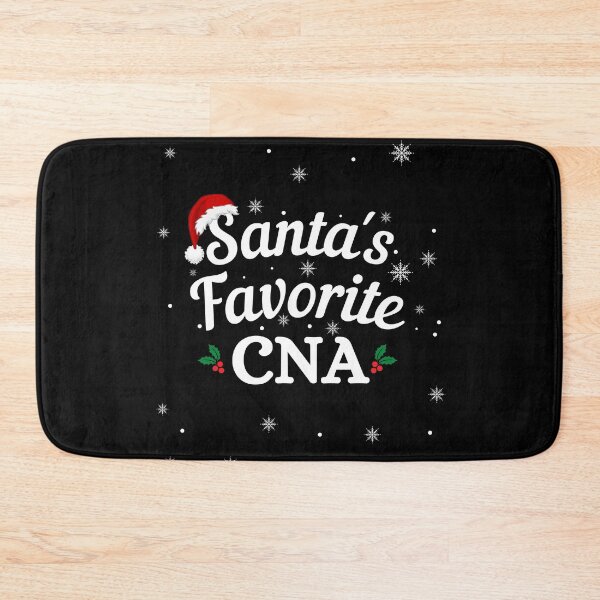 Item preview, Santas Favorite CNA (white text) - Nurse Christmas - Merry Christmas with Santa Hat designed and sold by CaitU.