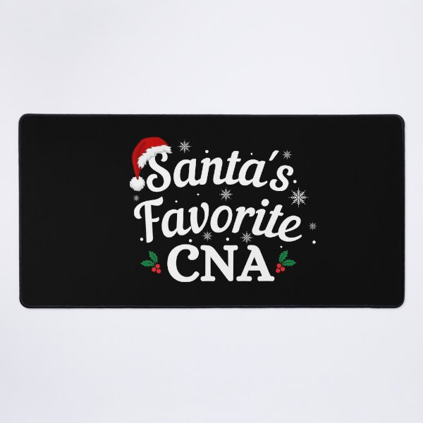 Item preview, Santas Favorite CNA (white text) - Nurse Christmas - Merry Christmas with Santa Hat designed and sold by CaitU.