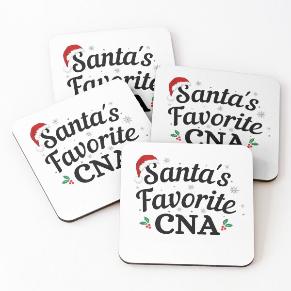 Item preview, Santas Favorite CNA (black text) - Nurse Christmas - Merry Christmas with Santa Hat designed and sold by CaitU.