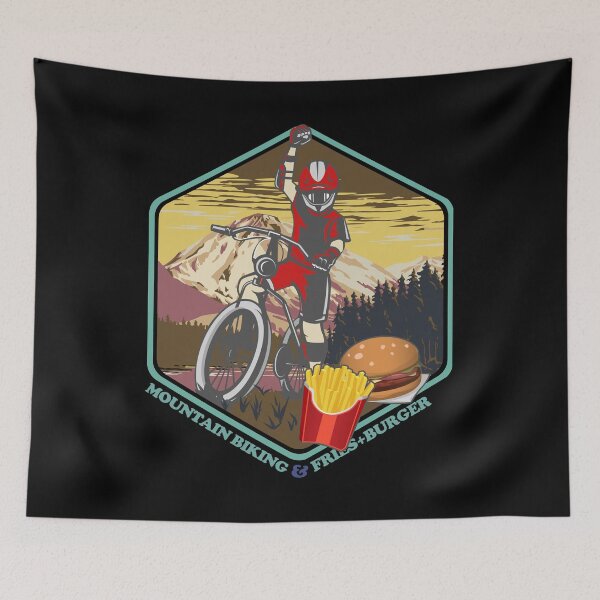 Item preview, Mountain Biking Fastfood Burger Fries Biker designed and sold by TheAplus.