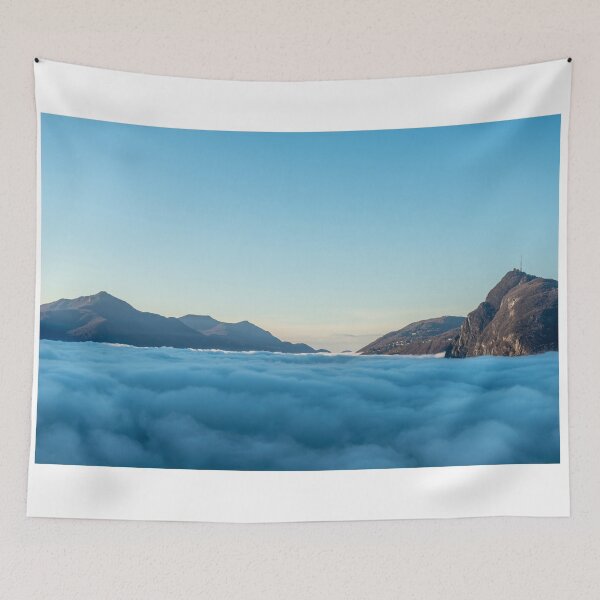 Item preview, Mountain Peak San Salvatore Above Cloudscape with Sunlight and Clear Sky in Lugano designed and sold by Mats Silvan.