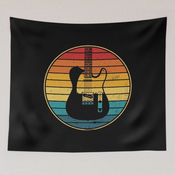 Item preview, Retro Vintage Circle Sunset T-Style Electric Guitar designed and sold by nightsworthy.