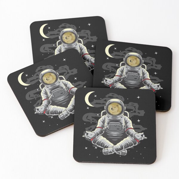 Artikelvorschau, Astronaut Yoga DogeCoin DOGE zum Mond Crypto Token Blockchain Cryptocurrency Wallet entworfen und verkauft von JaxonBrown.