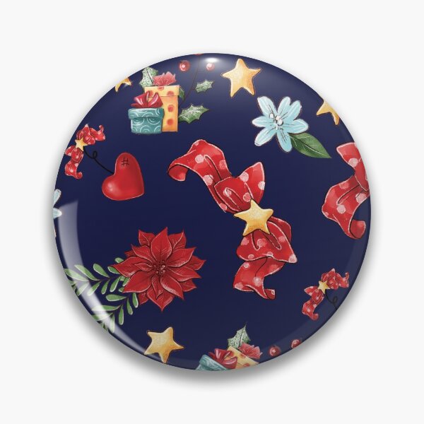 Item preview, Christmas pattern with red flowers and bells designed and sold by FunnyChameleon.