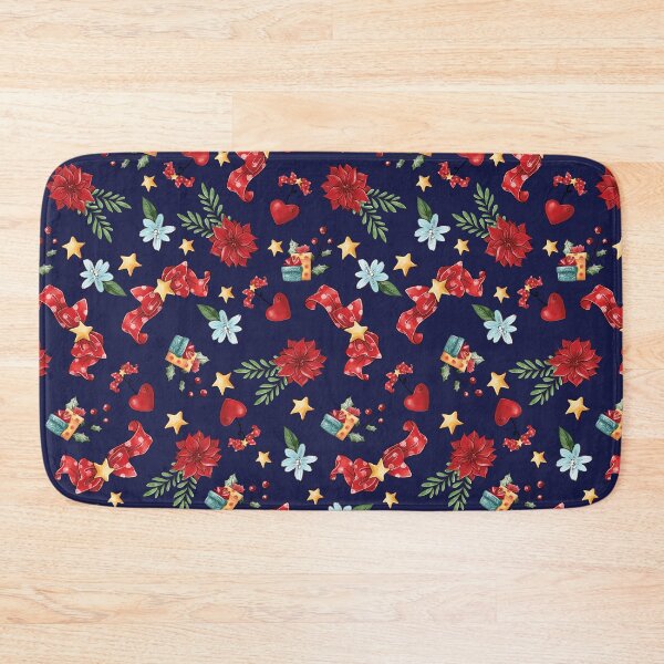 Item preview, Christmas pattern with red flowers and bells designed and sold by FunnyChameleon.