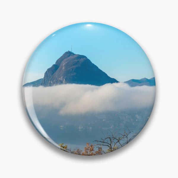 Item preview, Mountain Peak San Salvatore Above Cloudscape and Lake Lugano with Sunlight and Clear Sky in City of Lugano designed and sold by Mats Silvan.
