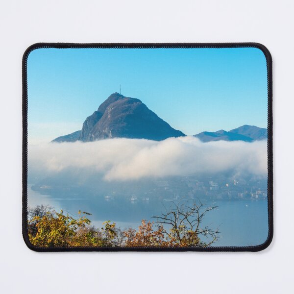 Item preview, Mountain Peak San Salvatore Above Cloudscape and Lake Lugano with Sunlight and Clear Sky in City of Lugano designed and sold by Mats Silvan.