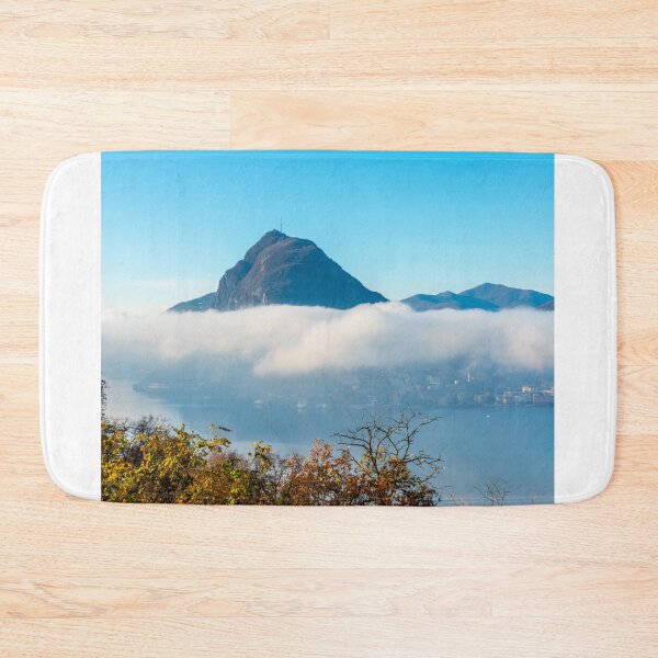 Item preview, Mountain Peak San Salvatore Above Cloudscape and Lake Lugano with Sunlight and Clear Sky in City of Lugano designed and sold by Mats Silvan.