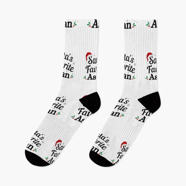 Item preview, Santas Favorite Asian (black text) - Asia Christmas - Merry Christmas with Santa Hat designed and sold by CaitU.