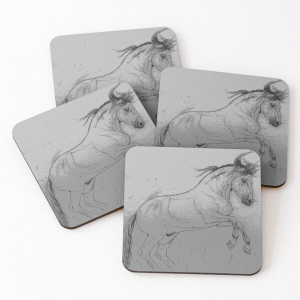 Item preview, Rearing stallion sketch portrait designed and sold by horseaddicted.
