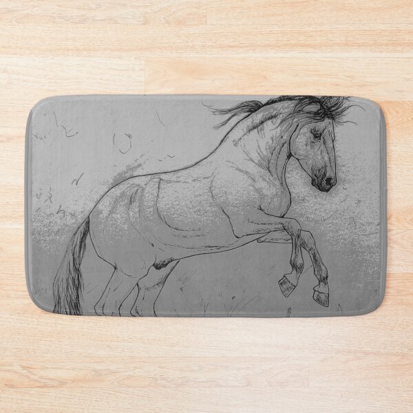 Item preview, Rearing stallion sketch portrait designed and sold by horseaddicted.