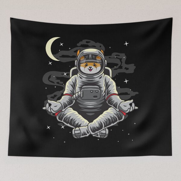 Item preview, Astronaut Yoga Floki Inu Coin To The Moon Floki Army Crypto Token Blockchain Cryptocurrency Wallet designed and sold by JaxonBrown.