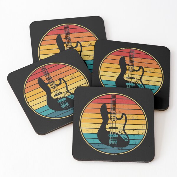 Item preview, Retro Vintage Circle Sunset J-Style Bass Guitar designed and sold by nightsworthy.