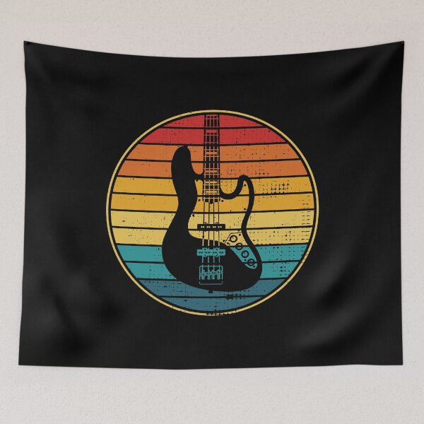Item preview, Retro Vintage Circle Sunset J-Style Bass Guitar designed and sold by nightsworthy.