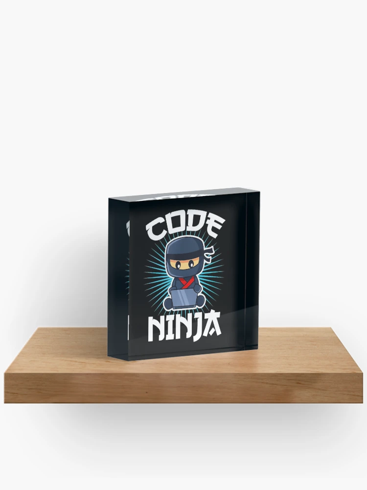 Thumbnail 2 von 5, Acrylblock, Retro Code Ninja Programmierer Coder Computerprogrammierung Codierung designt und verkauft von TNMankdesign.