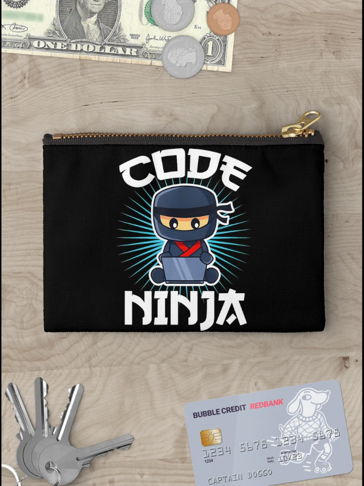 Thumbnail 3 of 4, Zipper Pouch, Retro Code Ninja Programmer Coder Computer Programming Coding designed and sold by TNMankdesign.