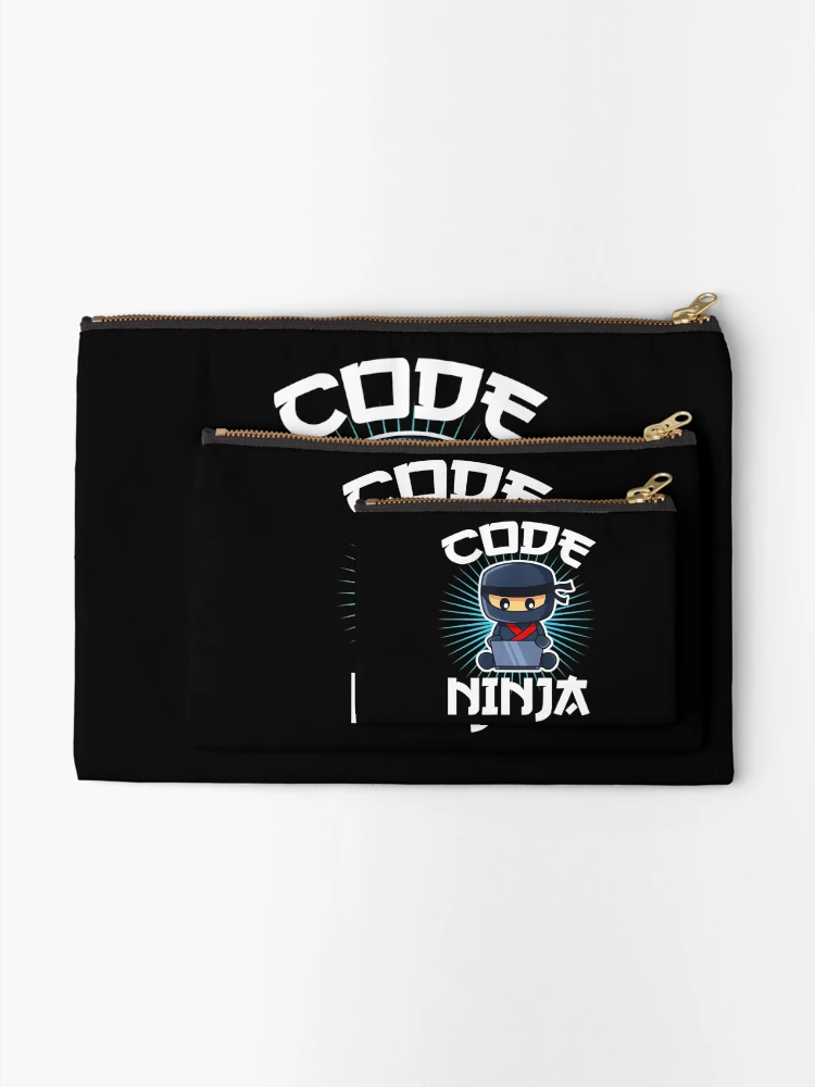 Thumbnail 2 of 4, Zipper Pouch, Retro Code Ninja Programmer Coder Computer Programming Coding designed and sold by TNMankdesign.