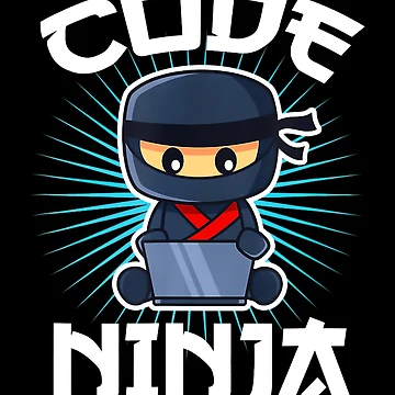 Artwork thumbnail, Retro Code Ninja Programmer Coder Computer Programming Coding by TNMankdesign
