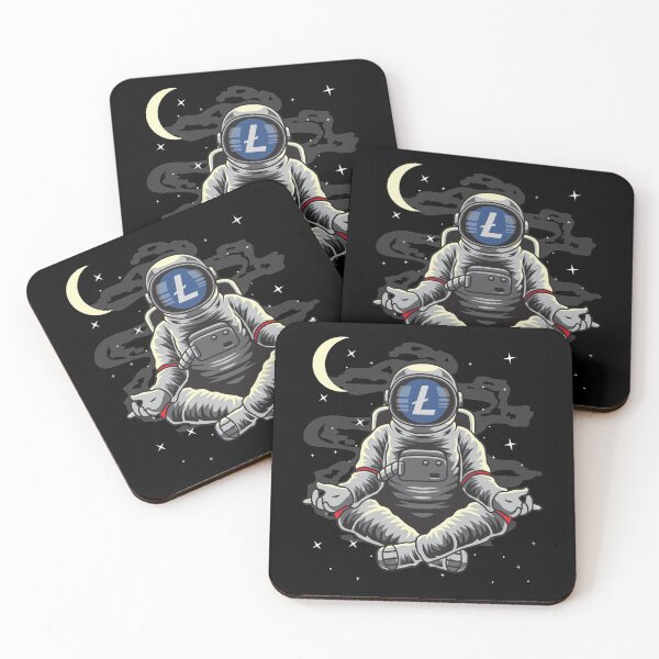Artikelvorschau, Astronaut Yoga LiteCoin LTC Zum Mond Krypto-Token Blockchain Kryptowährungs-Wallet entworfen und verkauft von JaxonBrown.