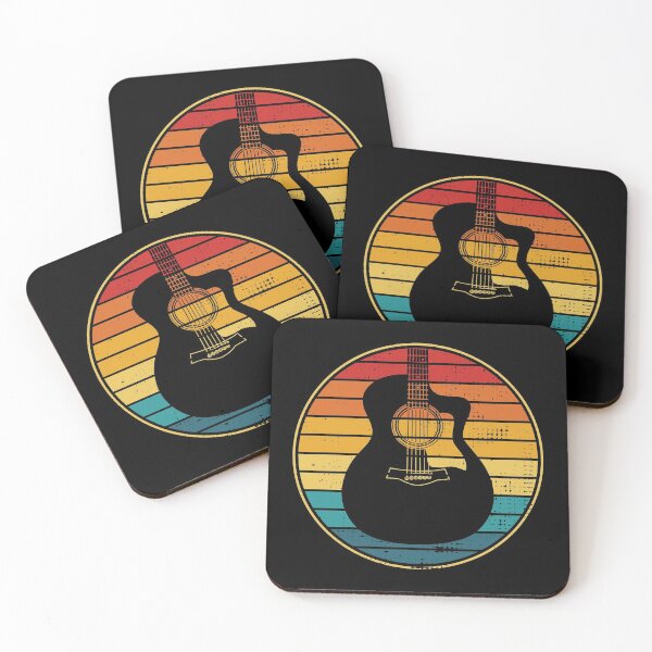 Item preview, Retro Vintage Circle Sunset Auditorium Acoustic Guitar designed and sold by nightsworthy.