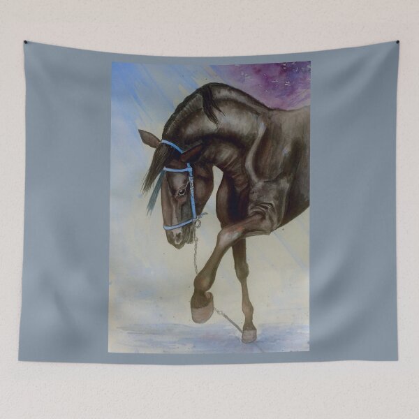 Item preview, Bkack andalusian stallion portrait designed and sold by horseaddicted.