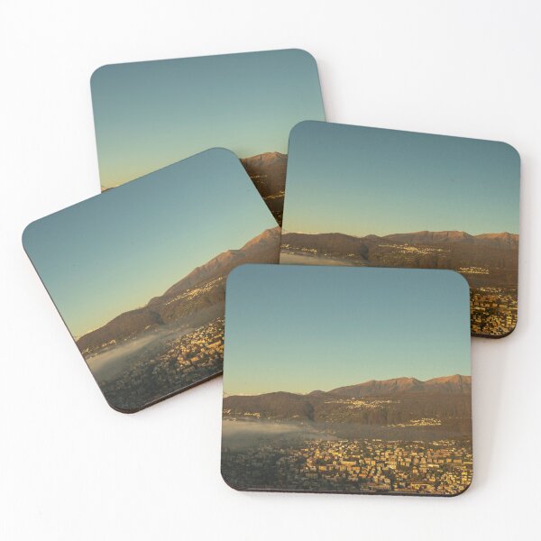 Item preview, Snow-capped Mountain Peak Monte Rosa and the Moon Above Cloudscape and Lake Lugano with Sunlight and Clear Sky in City of Lugano designed and sold by Mats Silvan.