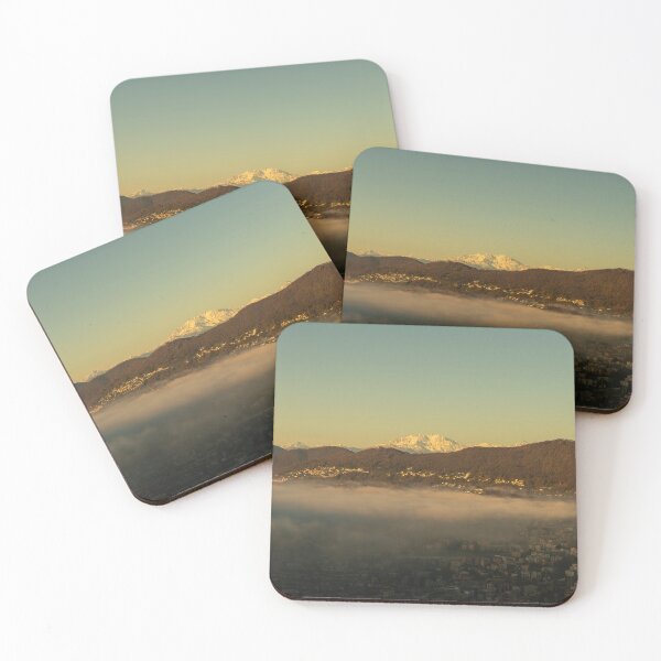 Item preview, Snow-capped Mountain Peak Monte Rosa Above Cloudscape and Lake Lugano with Sunlight and Clear Sky in City of Lugano designed and sold by Mats Silvan.