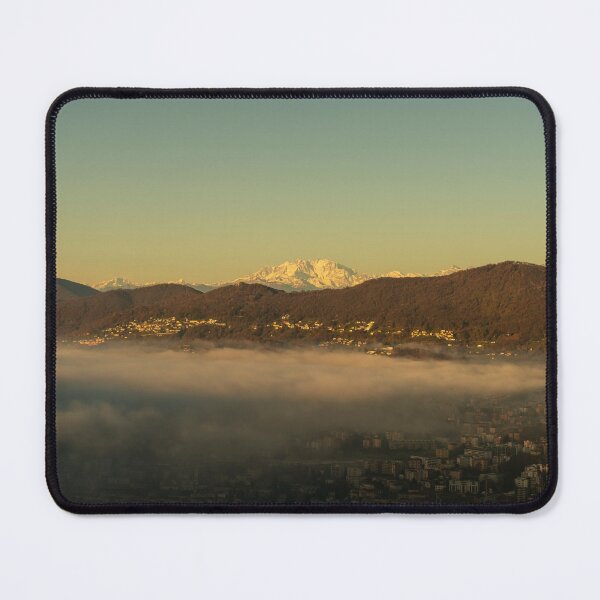 Item preview, Snow-capped Mountain Peak Monte Rosa Above Cloudscape and Lake Lugano with Sunlight and Clear Sky in City of Lugano designed and sold by Mats Silvan.