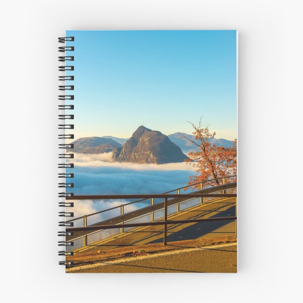 Item preview, Mountain Peak San Salvatore Above Cloudscape and Mountain Road with Sunlight and Clear Sky in Lugano designed and sold by Mats Silvan.