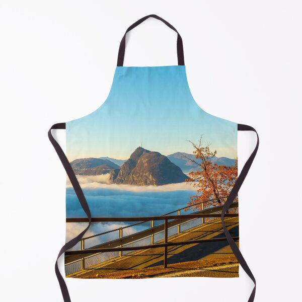 Item preview, Mountain Peak San Salvatore Above Cloudscape and Mountain Road with Sunlight and Clear Sky in Lugano designed and sold by Mats Silvan.