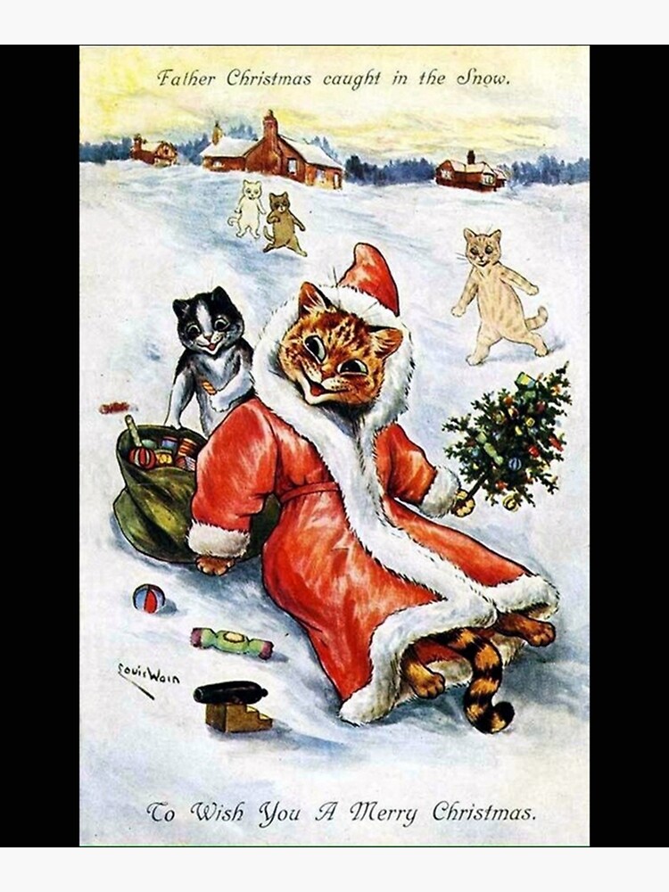 Louis Wain Christmas Party Art Print for Sale by raybondesigns