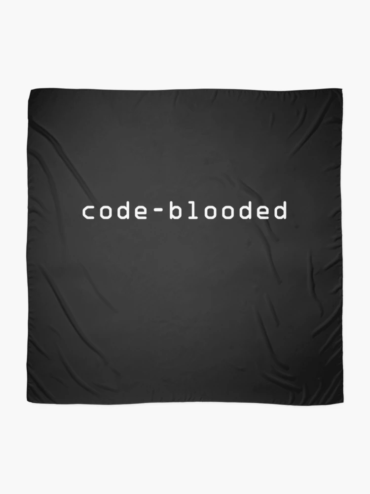 Thumbnail 2 of 3, Scarf, Retro Funny Code-Blooded Programming Coding Programmer Coder designed and sold by LPDankdesign.