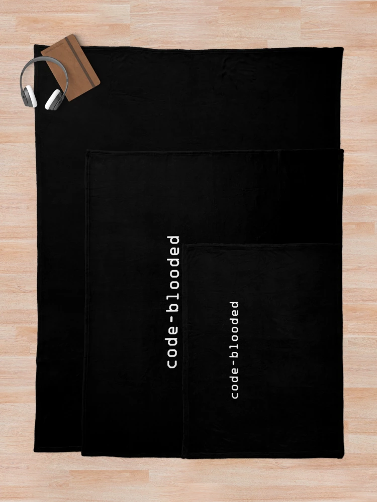 Thumbnail 5 of 6, Throw Blanket, Retro Funny Code-Blooded Programming Coding Programmer Coder designed and sold by LPDankdesign.