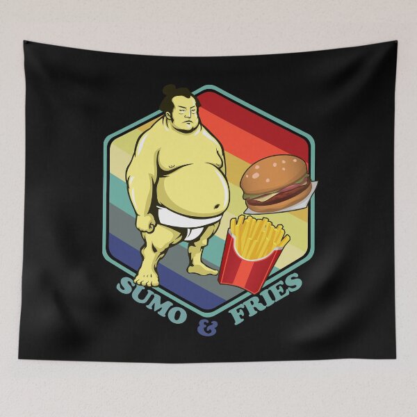 Item preview, Sumo Wrestling Fastfood Fries Burger Wrestler designed and sold by TheAplus.